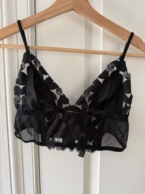 Victoria's Secret Black Floral Lace Bralette